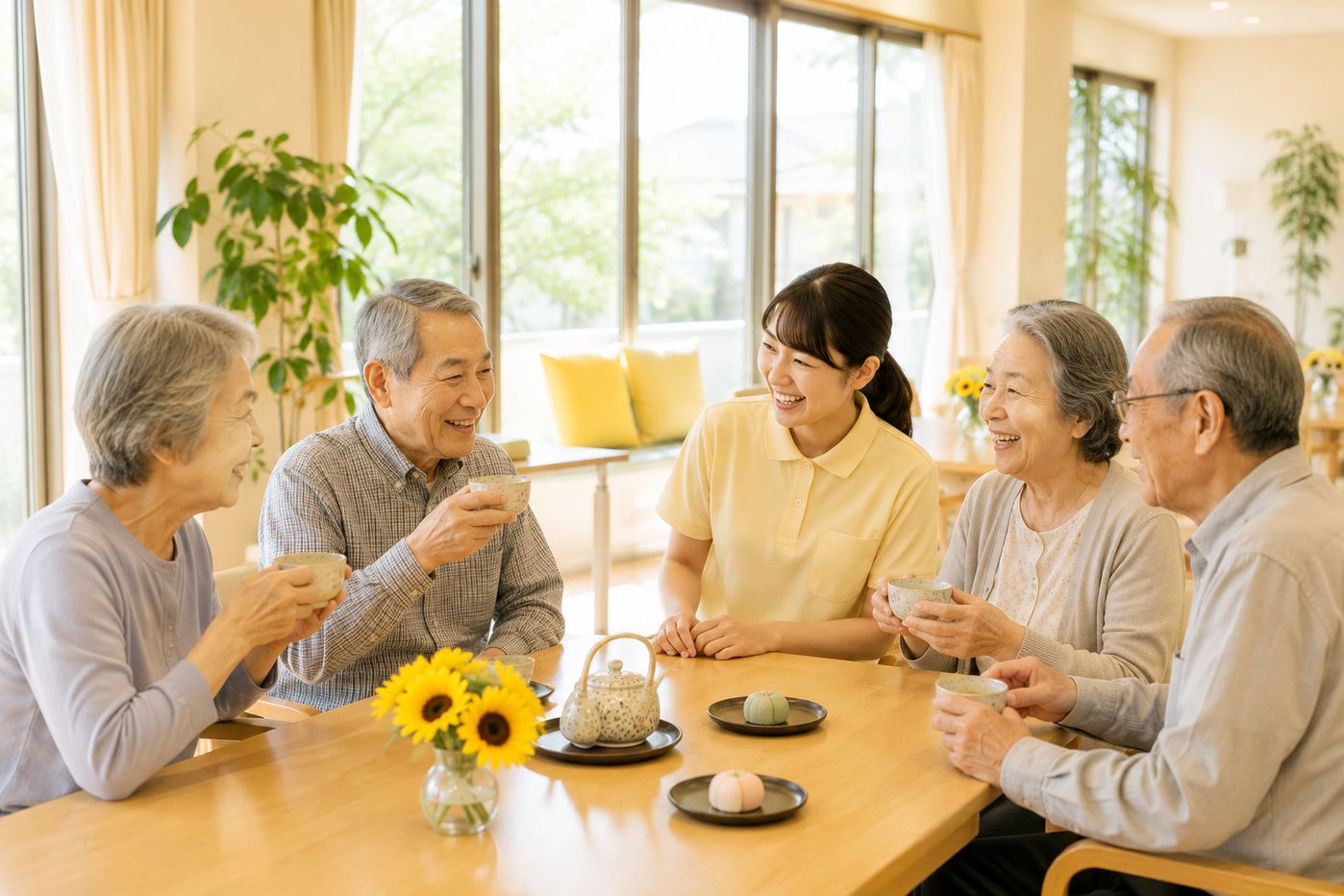 お茶の時間のようす(サンプル画像)